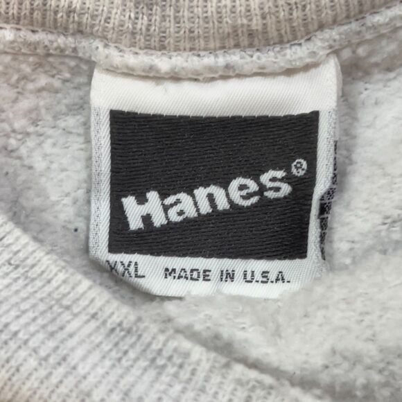 Vintage 80s Hanes Tri-Blend Raglan Gray Sweatshirt Made in USA - Men's Size XXL - Picture 2 of 5